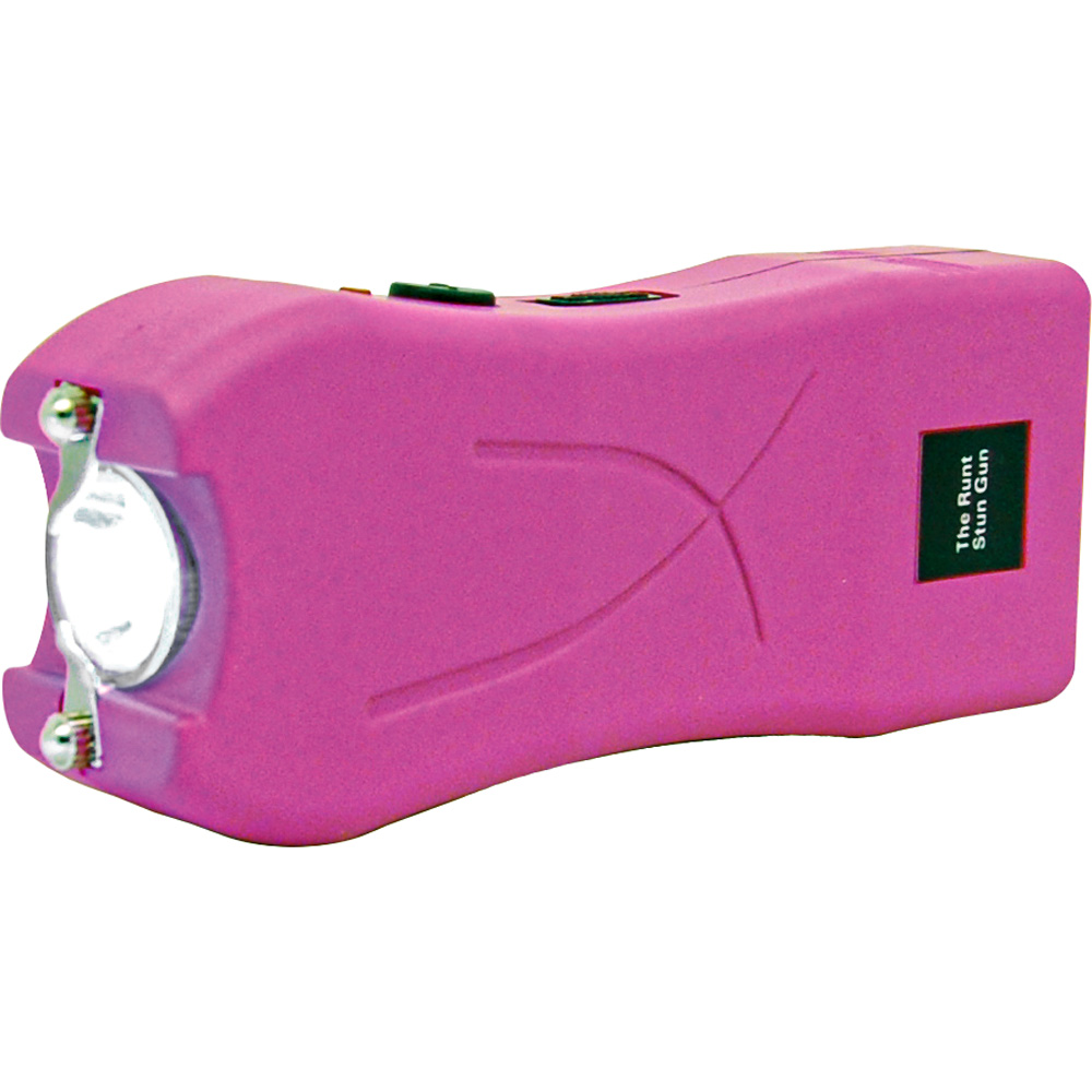 Rechargeable Runt 80,000,000 volt stun gun with flashlight and wrist strap disable pin Pink view 6